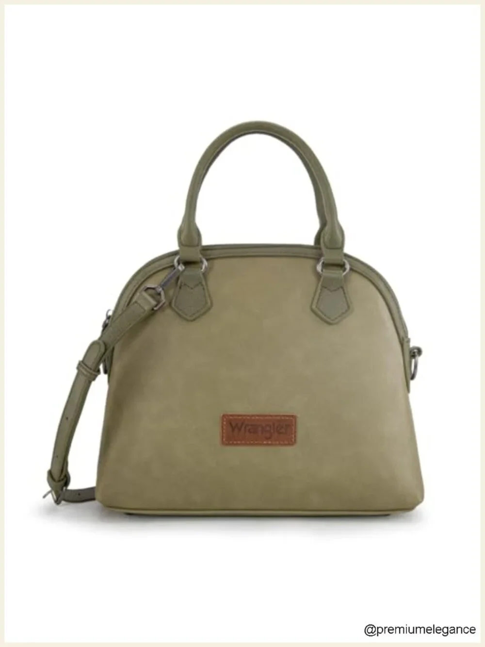Faux Leather Convertible Top-Handle Satchel Bag with Crossbody Strap